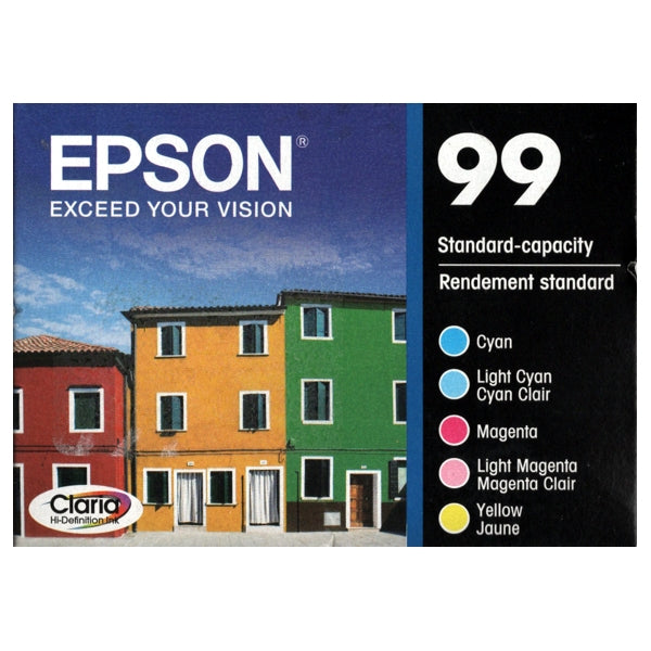 Epson 99 Color Ink Cartridges - Standard Capacity (T099920) Cyan, Light Cyan, Magenta, Light Magenta and Yellow