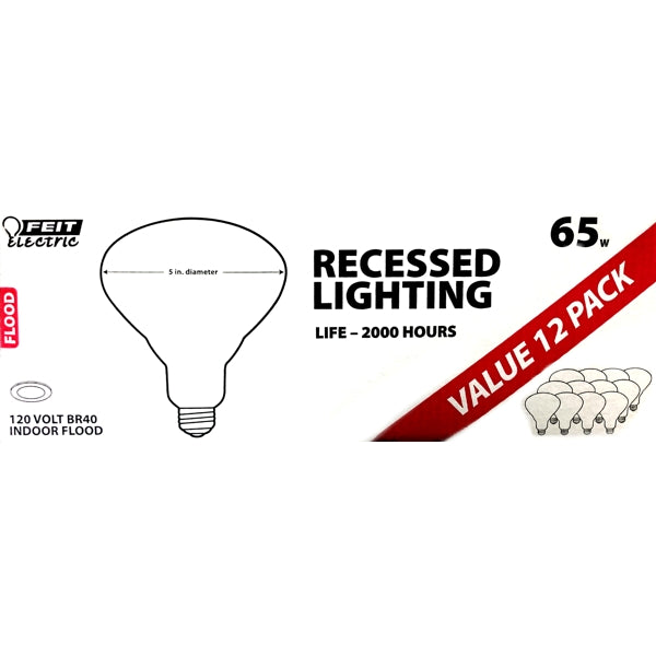Feit Electric BR40 Indoor Flood Light Bulbs (12 Pack)