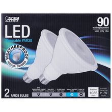 Load image into Gallery viewer, Feit Electric 14W LED PAR38 Dimmable Light Bulbs - Natural Daylight (2 Count) 90W Equiv.
