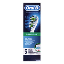 Load image into Gallery viewer, Oral-B Dual Clean Replacement Brush Heads (3 Pack) Fits CrossAction, FlossAction, Sensitive Gum Care, 3D White
