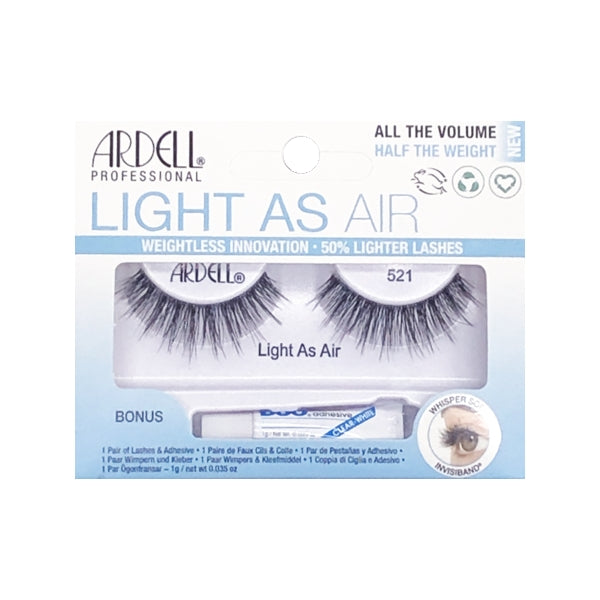 Ardell Light As Air Lashes Eyelashes - 521 (1 Pair with Adhesive Included)