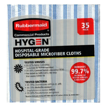 Load image into Gallery viewer, Rubbermaid Hygen 12&quot; x 12&quot; Disposable Microfiber Cloths - Hospital Grade (35 Pack)
