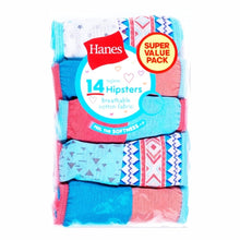 Load image into Gallery viewer, Hanes Girls&#39; Tagless Hipsters Size 6 Cotton Underwear (14 Pack)
