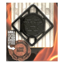 Load image into Gallery viewer, Pangea Houston Astros Cast Iron BBQ Meat Brander (4&quot; x 4&quot;) Grill on Burgers, Chicken, Steaks
