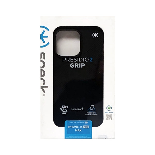 Speck iPhone 14 Pro Max Presidio with Grip Protective Phone Case (Black) Antimicrobial Protection