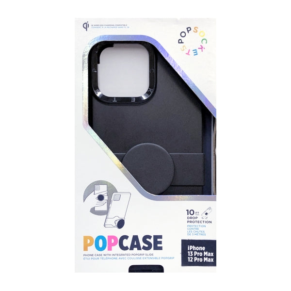 PopSocket iPhone 13 Pro Max PopCase Protective Phone Case with Integrated PopGrip Slide - Dog Black (Also Fits iPhone 12 Pro Max)