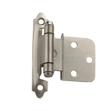 Load image into Gallery viewer, Amerock 3/8&quot; Inset Self-Closing Face Mount Hinge - Satin Nickel (10 Pack) 10PKR3428G10
