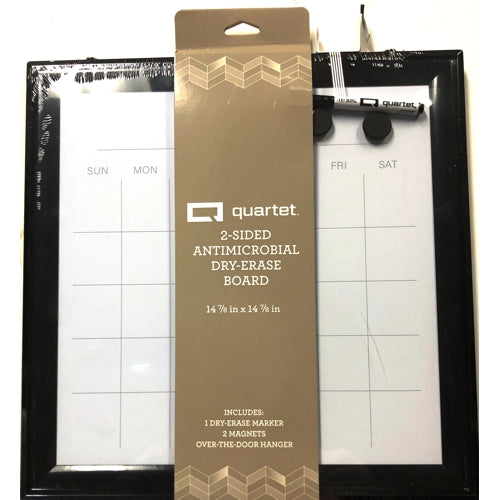 ACCO Quartet 2-Sided Antimicrobial Magnetic Dry Erase Board - Monthly Calendar/Blank (14-7/8