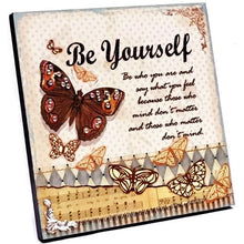 Load image into Gallery viewer, Keypoint Be Yourself Inspirational Handcrafted Decorative Wood Plaque - Gift Boxed (8&quot; x 8&quot;)
