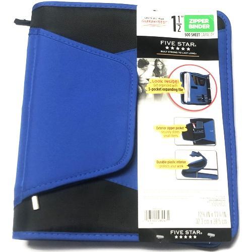 Mead Five Star 3-Ring Notebook Zipper Binder with Zipper Pockets/Expanding File (1.5