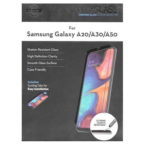 DuraGlass Tempered Glass Screen Protector for Samsung Galaxy A20/A30/A50 (Shatter Resistant)