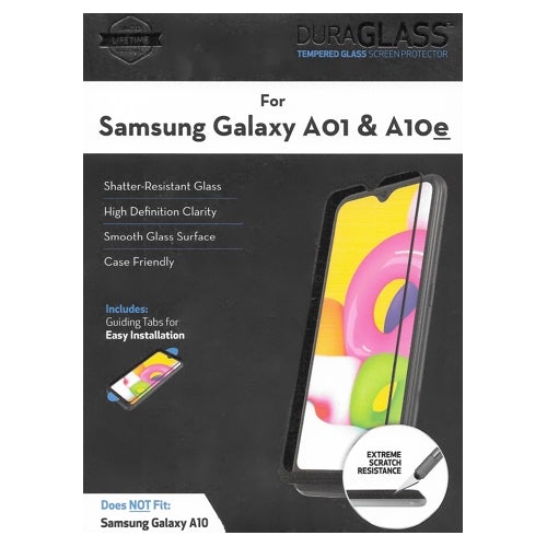 DuraGlass Tempered Glass Screen Protector for Samsung Galaxy A01/A10e (Shatter Resistant)