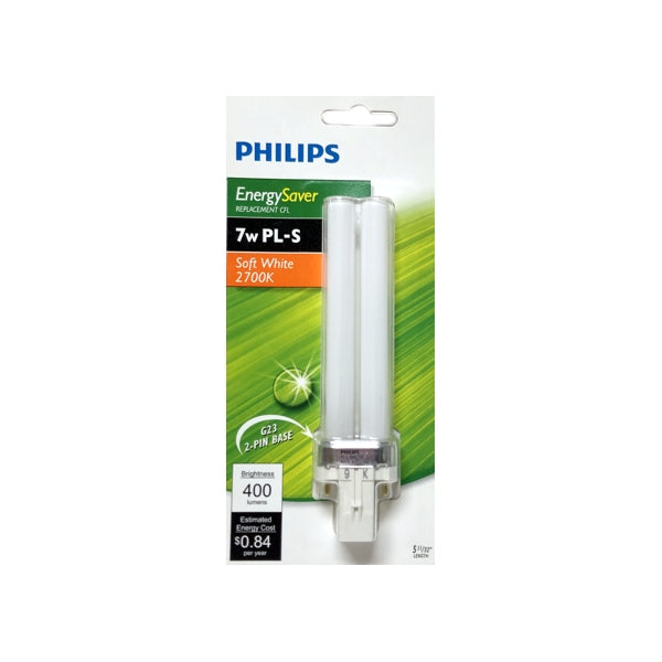 Philips PL-S 7W/827/2P/Alto G23 Base CFL Light Bulb Tube - Soft White (1 Count)