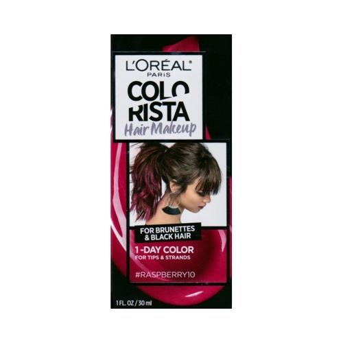 L'Oreal Colorista Hair Makeup Temporary 1-Day Hair Color Kit (Raspberry10) For Tips & Strands