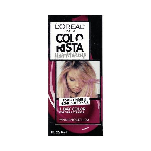 L'Oreal Colorista Hair Makeup 1-Day Hair Color Kit (PinkViolet400) For Blondes & Highlighted Hair
