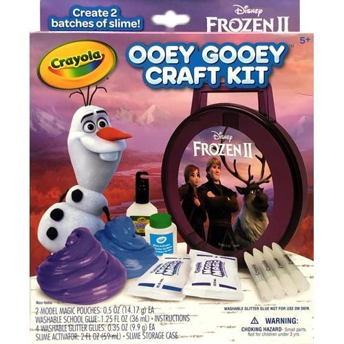 Crayola Frozen Ooey Gooey Slime Craft Kit - Make Your Own Slime (9-Piece Kit) Blue/Purple Glitter Slime