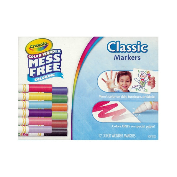 Crayola Color Wonder Mess Free Coloring Classic Markers (12 Pack)