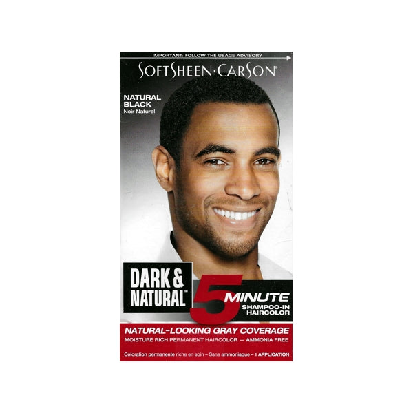 Dark & Natural 5-Minute Shampoo-In Hair Color (Natural Black) Natural-Looking Gray Coverage