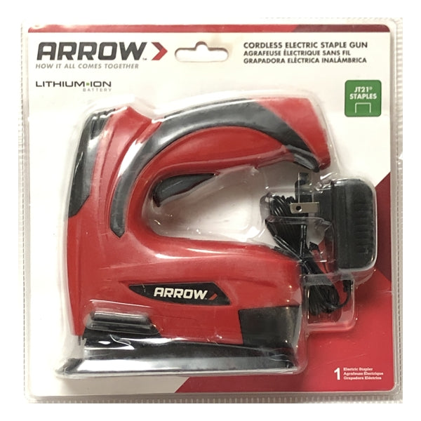 Arrow Cordless Electric Staple Gun with Base and USB Charger - Rechargeable  (Uses JT21 Staples)