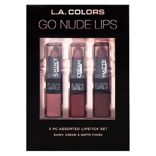 L.A. Colors 3-Piece Lipstick Set (Go Nude Lips)