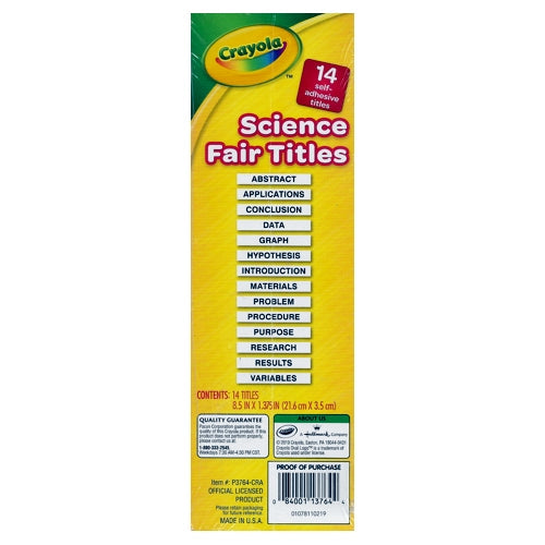 Crayola Science Fair Title Header Cards - Self-Adhesive (14 Pack)