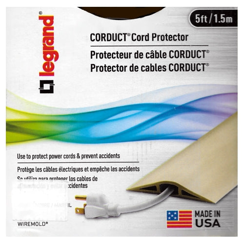 Legrand Brown Wiremold Corduct Cord Protector (5 ft.) Protect Power Cords