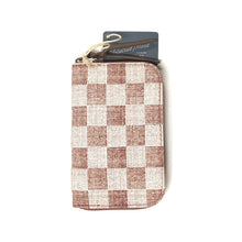 Load image into Gallery viewer, Universal Thread Small Checkered Folio Zipper Wallet - Terracotta (5.5&quot; x 3.5&quot;)
