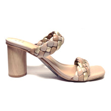 Load image into Gallery viewer, A New Day Double Strap Basil Mule Slip-on Sandal Shoes - Neutral/Gold (3.25&quot; Heel) Select Available Size
