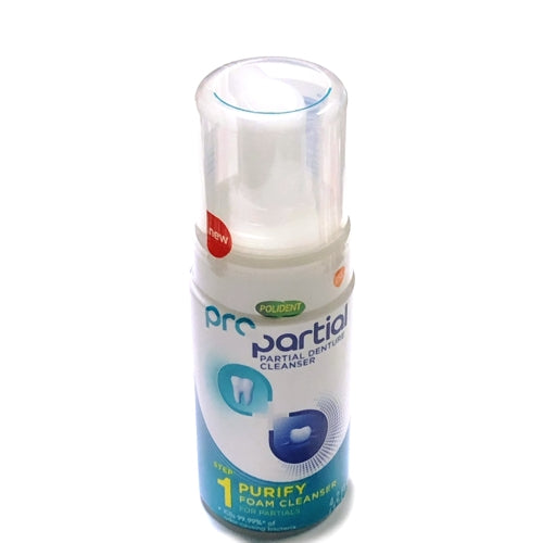 Polident ProPartial Partial Denture Purify Foam Cleanser - Step 1 (Net 4.2 fl. oz.) Kills 99.99% of Odor-causing Bacteria