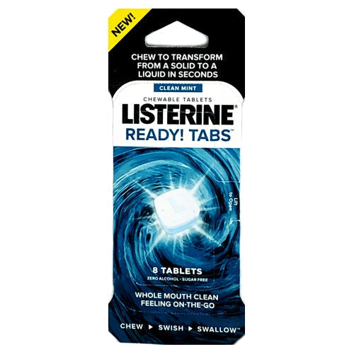 Listerine Ready Tabs Chewable Tablets - Clean Mint (8 Pack)