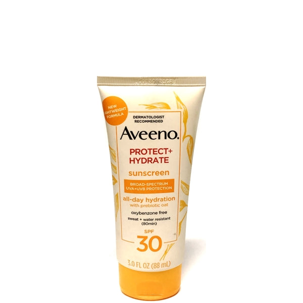 Aveeno Protect + Hydrate Sunscreen Lotion - SPF 30 (3.0 fl. oz.) Water Resistant, All-Day Hydration with Prebiotic Oat