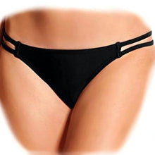 Load image into Gallery viewer, Black Extra Cheeky String Bikini Bottom Women&#39;s Size Small with Free Local Delivery in Champaign &amp; Vermilion County IL.
