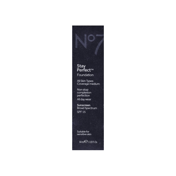 No7 Stay Perfect Foundation SPF 15 - Latte (Net 1 fl. oz.) For All Skin Types