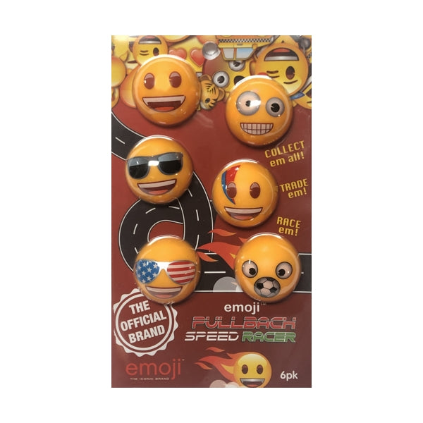 Iconic Emoji Pullback Speed Racer Toy Cars (6 Count)