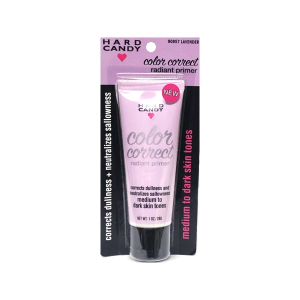Hard Candy Color Correct Radiant Primer - 90857 Lavender (Net wt. 1 oz.) For Medium to Dark Skin Tones