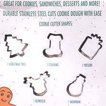 Load image into Gallery viewer, Evriholder Dashing Through the Dough Holiday-Shaped Cookie Cutter Set (6-Piece Set)
