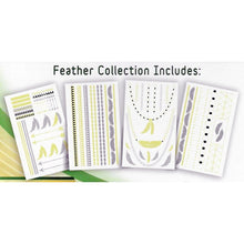 Load image into Gallery viewer, Hot Jewels Shimmer Metallic Jewelry Temporary Tattoos - Feathers (4 Sheets) As Seen On TV

