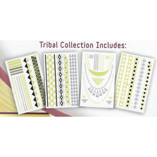Load image into Gallery viewer, Hot Jewels Shimmer Metallic Jewelry Temporary Tattoos - Tribal (4 Sheets) As Seen On TV
