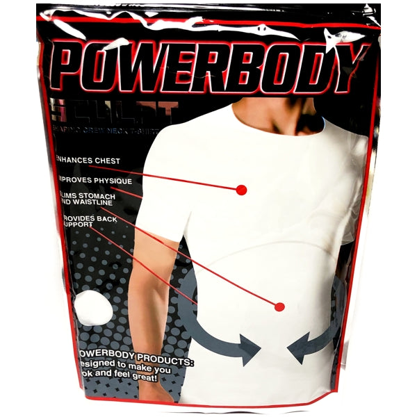 Powerbody Sculpt Men's Shaping Crew Neck T-Shirt - White (Size 3XL)