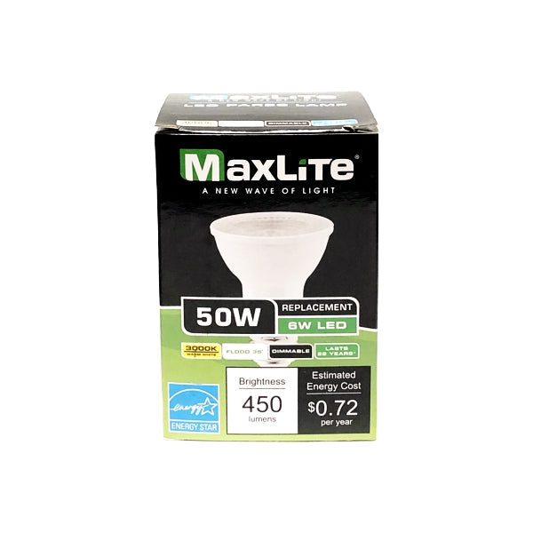 MaxLite 6 Watt PAR20 E26 Base LED Light Bulb - Warm White (1 Count) 50W Replacement