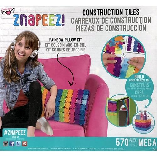 Znapeez Construction Tiles - Rainbow Pillow Kit (570 Pieces) For Ages 8+
