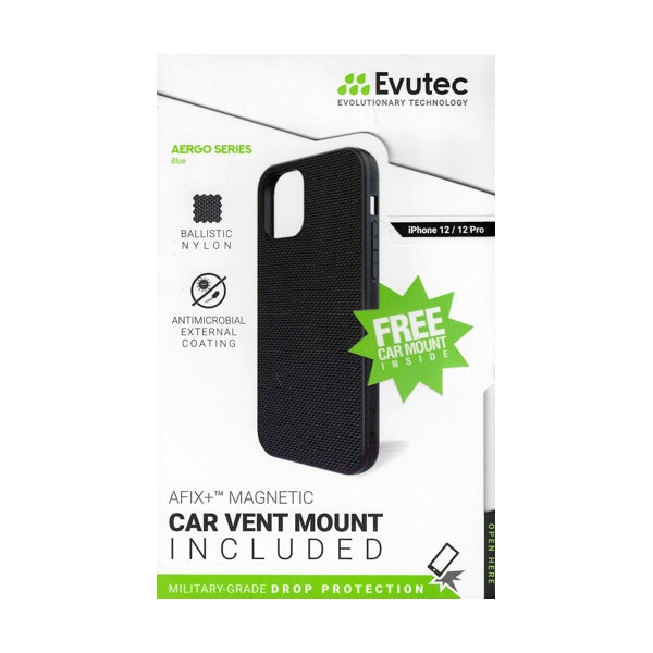 Evutec iPhone 12/12 Pro AERGO Series Karbon Protective Phone Case with Car Vent Mount (Green)