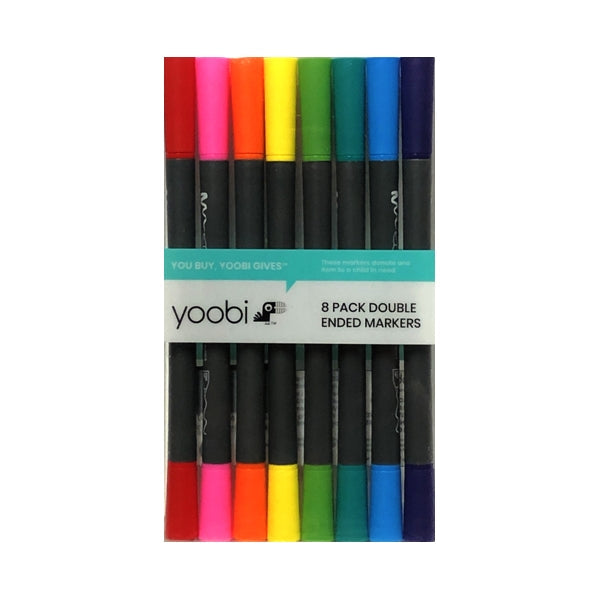 Yoobi Dual Tip Non-Toxic Washable Markers (8 Pack)
