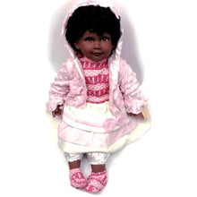 Load image into Gallery viewer, Golden Keepsakes Collectible 22&quot; Vinyl Baby Doll with Black Curly Hair - Nataska (DVM22-9618H) Heirloom Edition with Certificate of Authenticity

