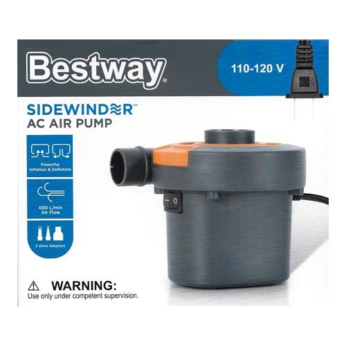 Bestway Electric AC Air Pump - Sidewinder (110-120V) Includes 3 Valve Adapters