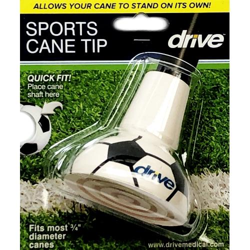 Drive Cane Tip - Sports Ball Design (Soccer) Fits most 3/4