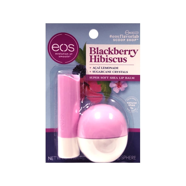EOS Blackberry Hibiscus Stick and Sphere Shea Lip Balms (2-Piece Set)