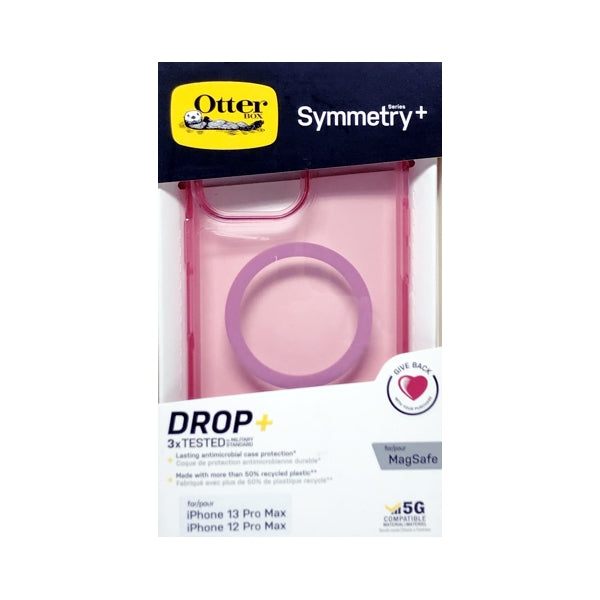 OtterBox iPhone 13 Pro Max Symmetry+ Series Antimicrobial Phone Case with MagSafe - Transparent Pink (77-84798) Also fits iPhone 12 Pro Max