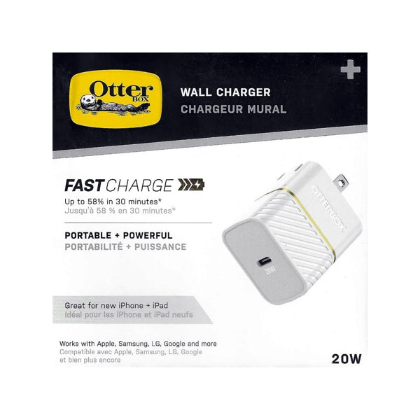 OtterBox Universal USB-C Fast Charge Wall Charger Port - White (20W) Up to 58% in 30 Minutes