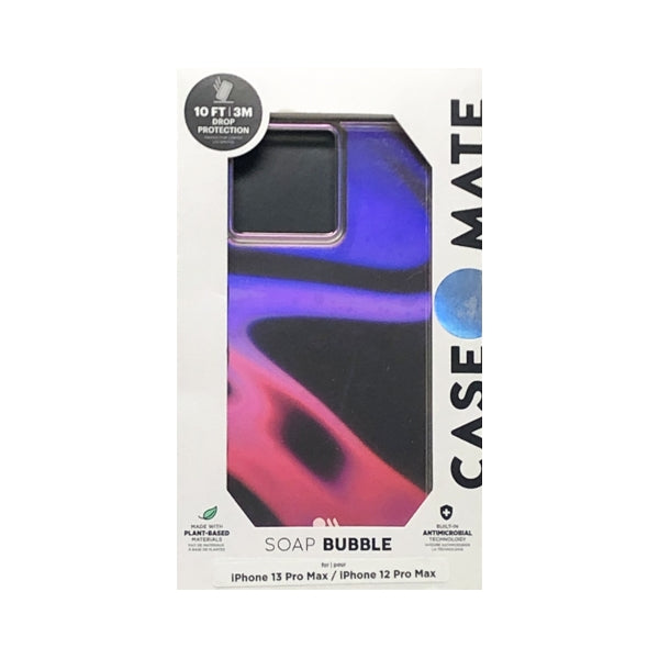 Case-Mate iPhone 13 Pro Max Soap Bubble Protective Phone Case (Transparent Iridescent Swirl) Also fits iPhone 12 Pro Max